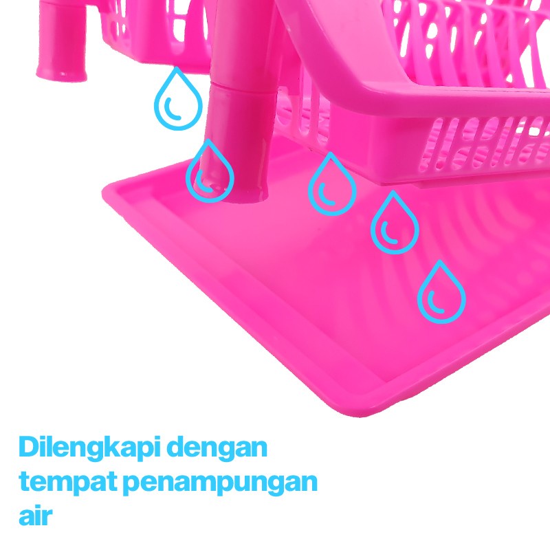 Rak Piring Minimalis Shinpo - Rak Piring Plastik shinpo - Rak Dapur - Rak Piring dengan Tirisan Air