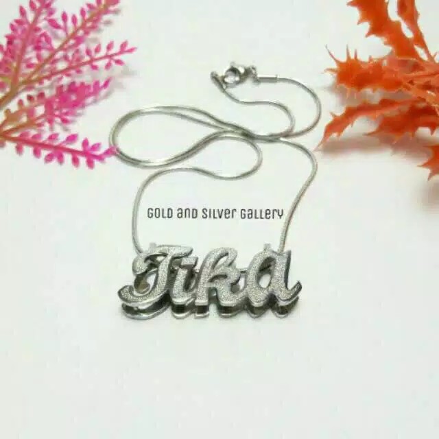 Kalung Nama 3D Terbaru Lapis Emas Putih