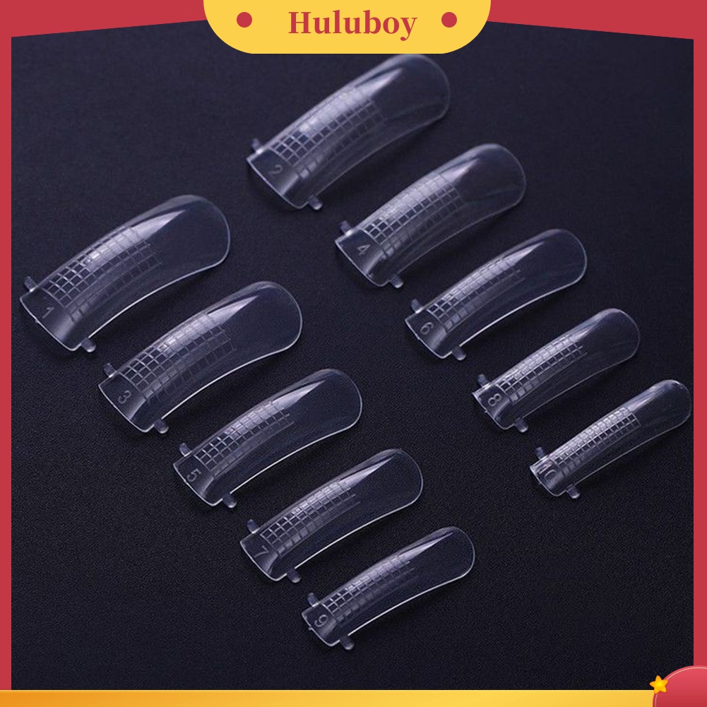 Huluboy Huluboy♡ 100pcsset Cetakan Extension Kuku Palsu UV Gel Untuk Nail Art