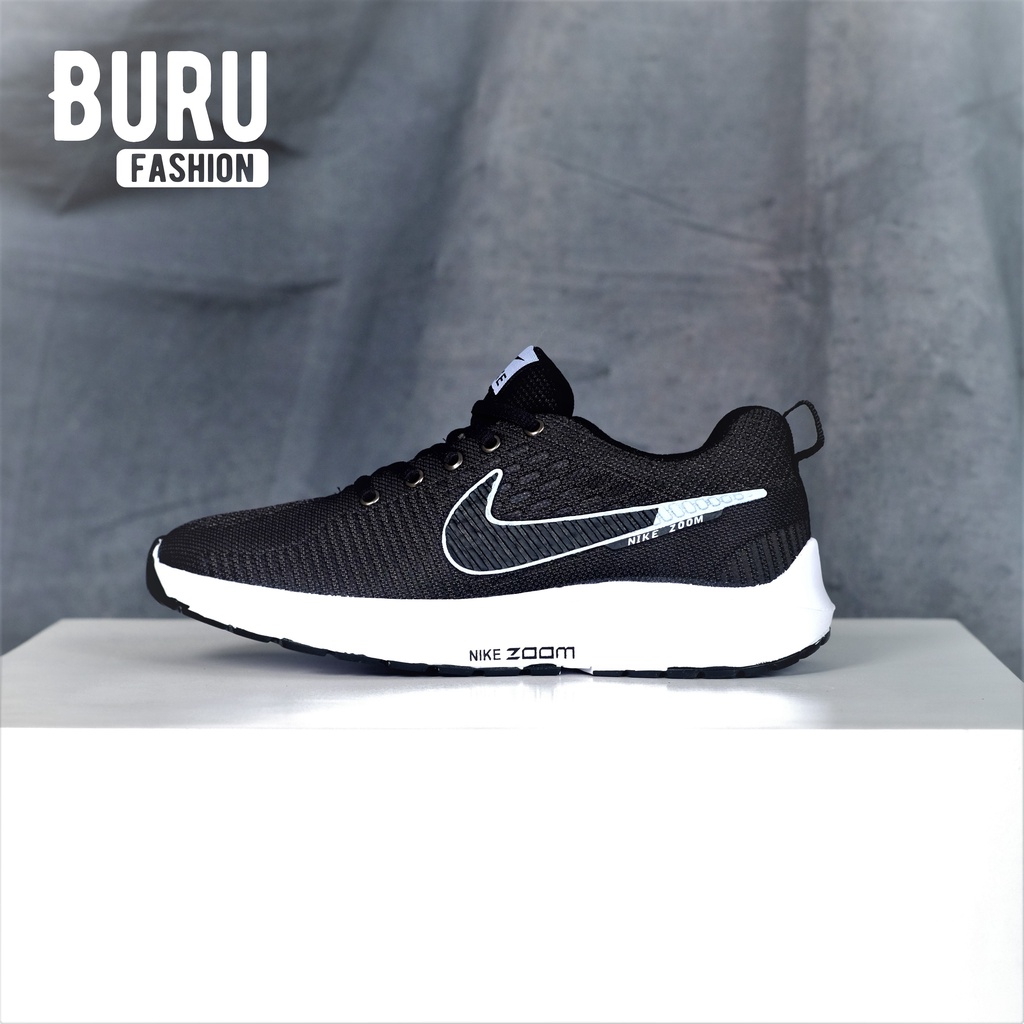 Sepatu sneakers Pria wanita sepatu NK Zoom sepatu olahraga sepatu fashion TD-Hitam/putih