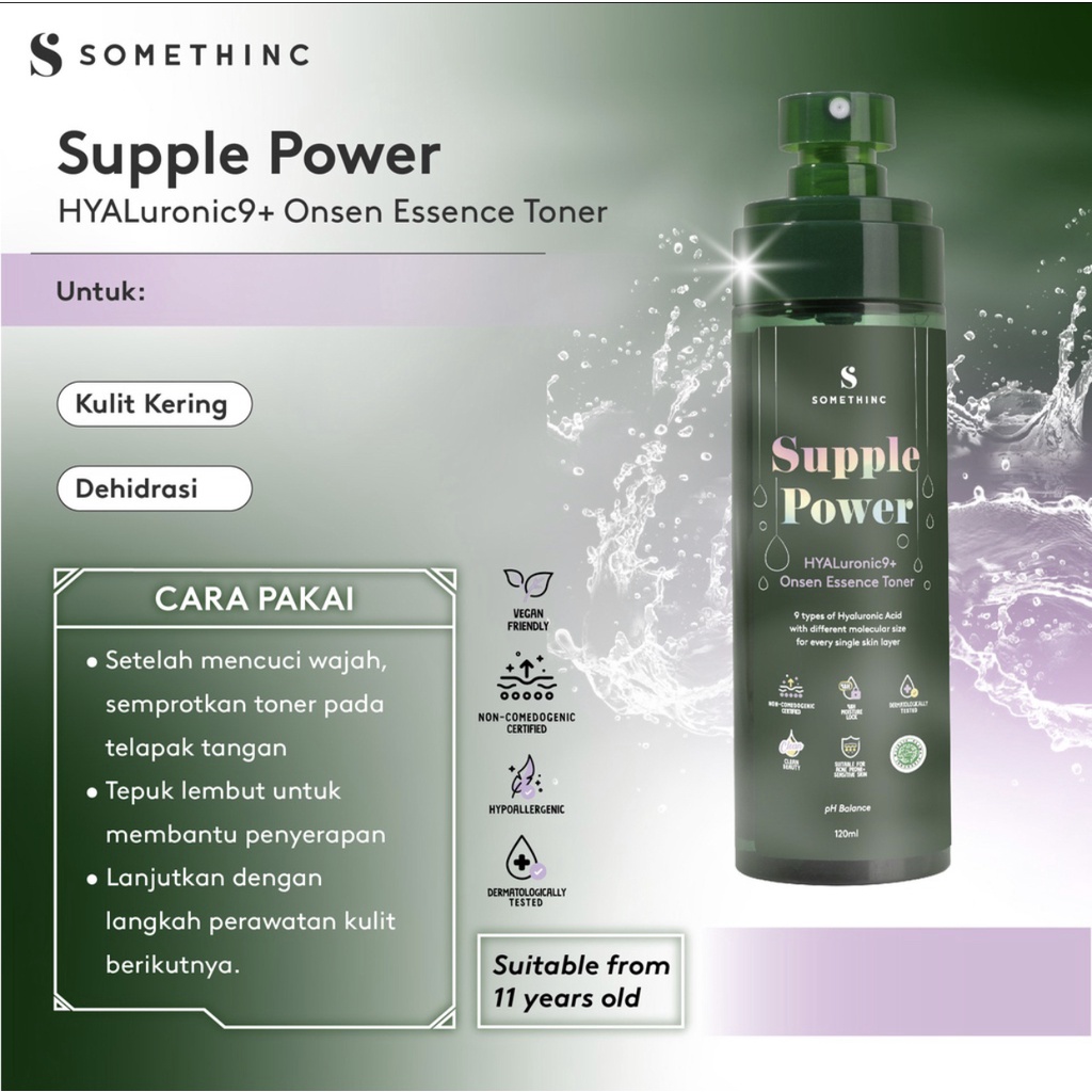 SOMETHINC SUPPLE POWER Hyaluronic 9+ Onsen Essence Toner - Hello Kitty Edition - Toner Hidrasi Selama 48 Jam 40ML 120ML