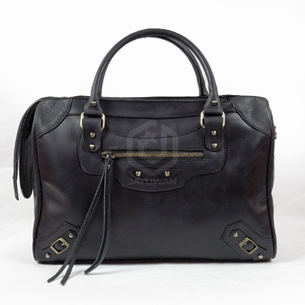 Tas Kulit Wanita Kulit Asli Pull Up Warna Hitam Berkualitas Istimewa