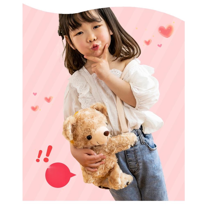 TAS SELEMPANG BERUANG BULU BONEKA Plush fluffy fur sling bag mini teddy bear bag wanita cewek perempuan Bahu Mewah Korea Beruang Merangkul Tas Wanita Baru Tas Bahu Tas Ponsel Tas Karakter Boneka Beruang Tas Bulu Tas Selempang Mini
