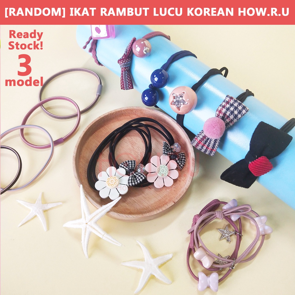 HOW.R.U | [RANDOM] Hair Ties Lucu Ikat / Karet Rambut Elastis Gaya Korea