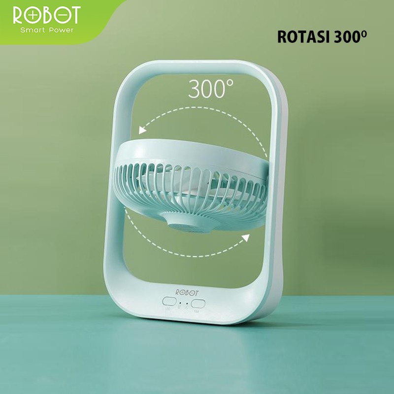 ROBOT RT-BF13 Kipas Portable Fan4000mAh 7inch Rotatable 300° Rechargeable Led Garansi Original Resmi