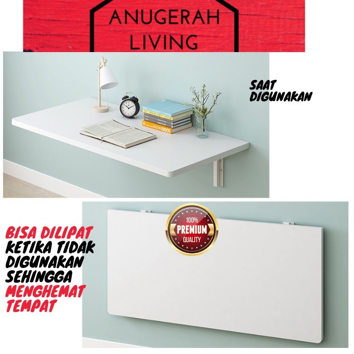 PROMO 1 Set Meja Siku Lipat Dinding 80x40 Juga 60x40 Cm Free Bracket Brecket Braket Breket Besi Terp