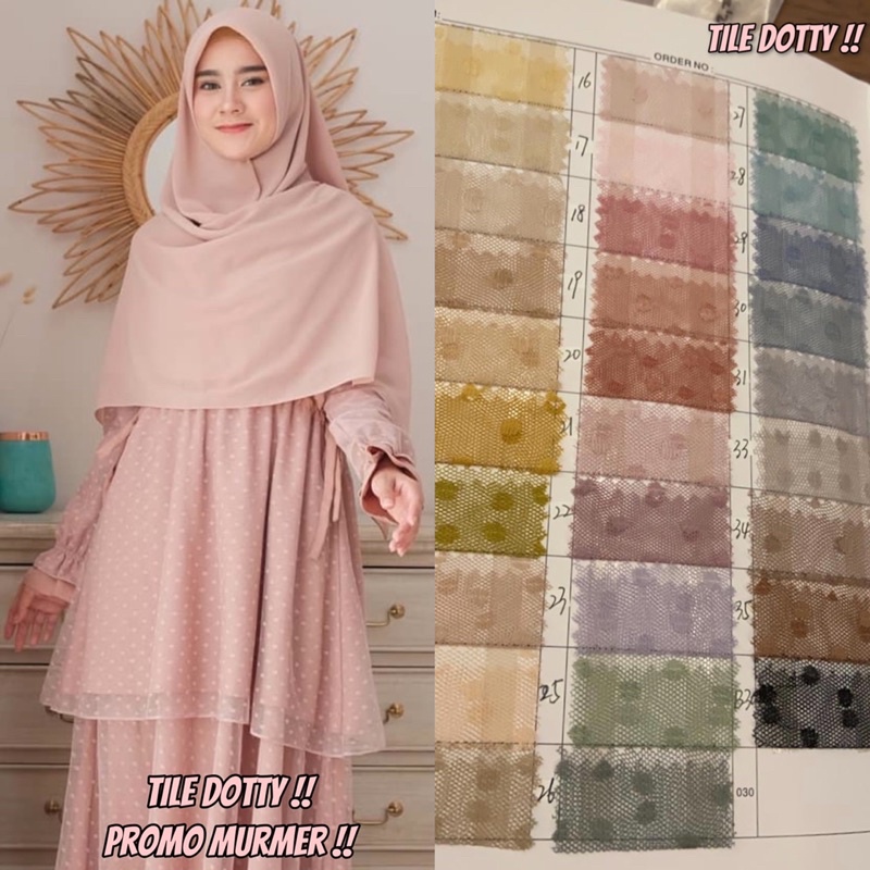 [PROMO!!!] KAIN TILE APLIKASI DOTTY TULLE POLKADOTS PER-0.5M TERMURAH PREMIUM QUALITY TILE DOTS GAUN