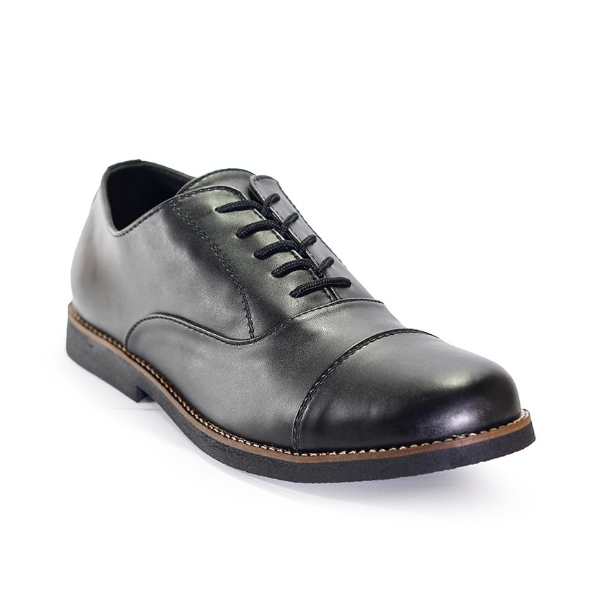 Dante Black | 39-45 | Sepatu Pantofel Santai Kerja Kuliah Oxford Pria Cowok Men Laces | FORIND x Lvnatica