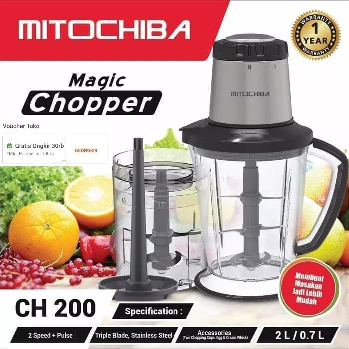 MiTO Food Chopper Blender CH-200 Mitochiba CH 200 Bumbu dan Daging