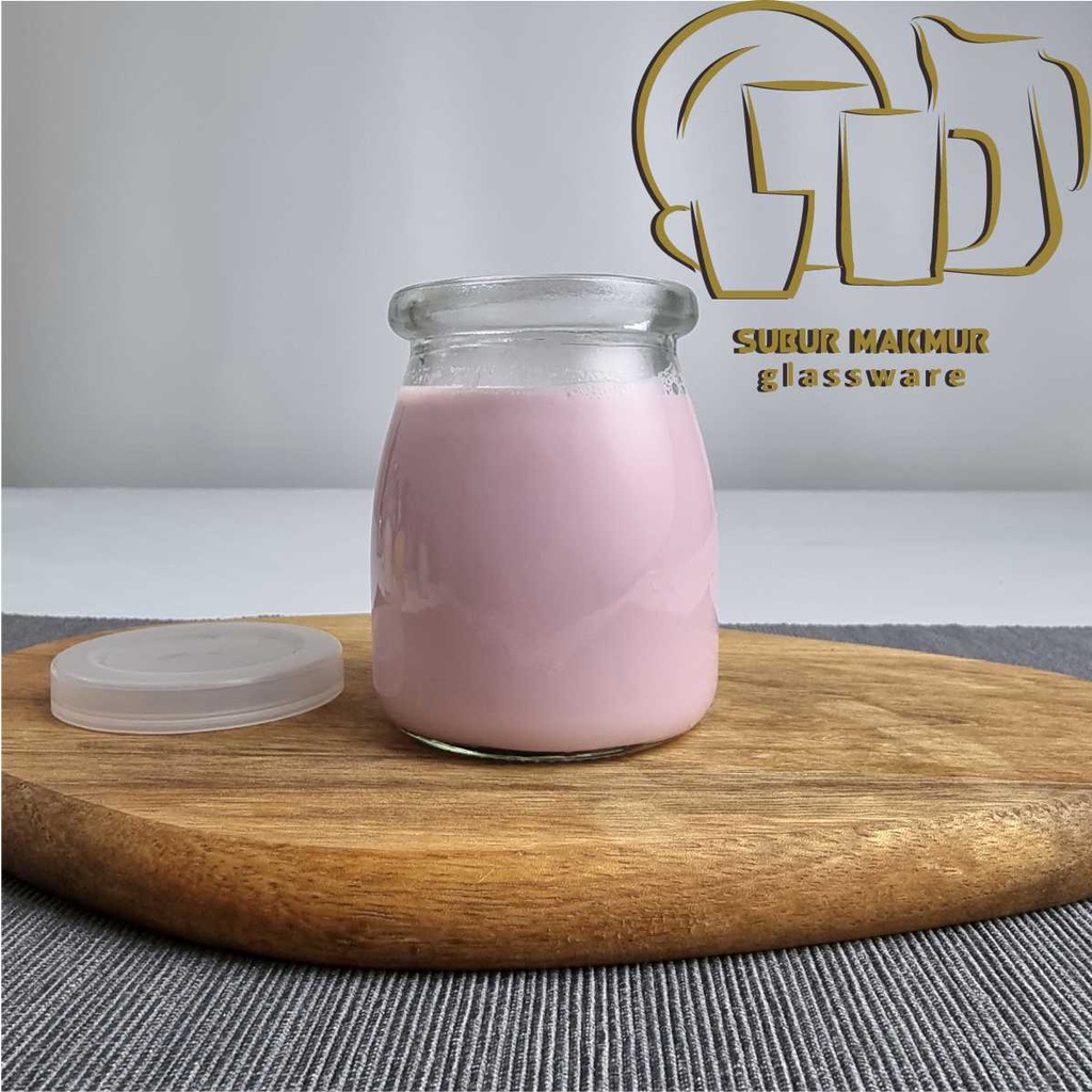 [Set 6 Pcs] Toples Pudding Jar Kaca 200ml ( PJ200 ). Toples Puding Tutup Plastik