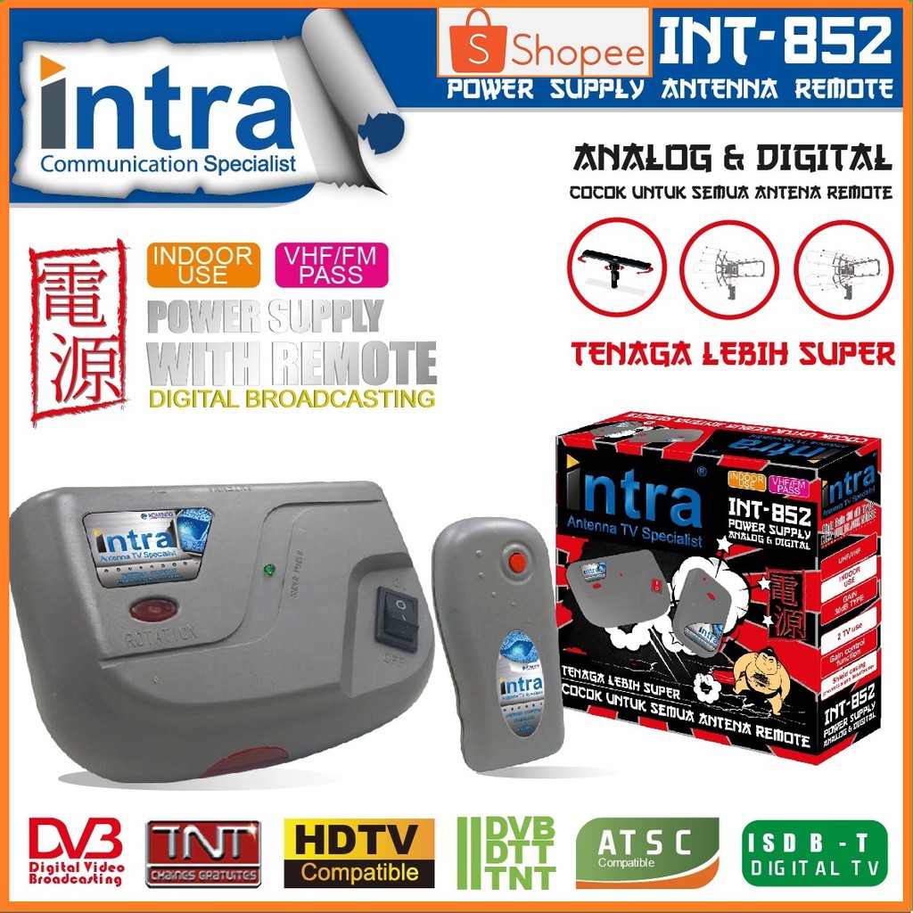 INTRA Booster Antena TV Remote-Int 852 penguat sinyal tv