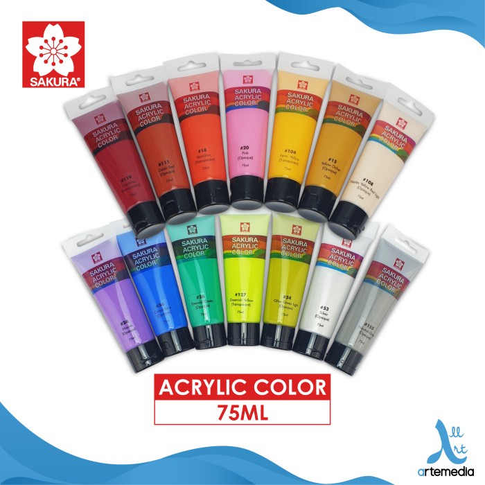 

Terlaris Cat Akrilik Sakura 75Ml Acrylic Color Paint - 01/03 Terlaris