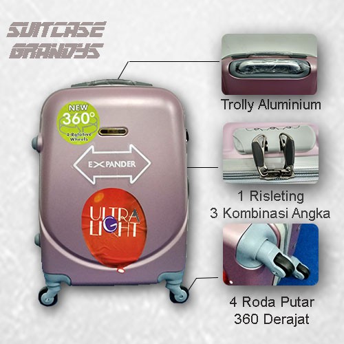 KOPER TAS WNAITA MURAH RODA 4 UKURAN 24/ KOPER TRAVEL/ KOPER HARDCASE/ KOPER/ KOPER GRANDYS/ KOPER