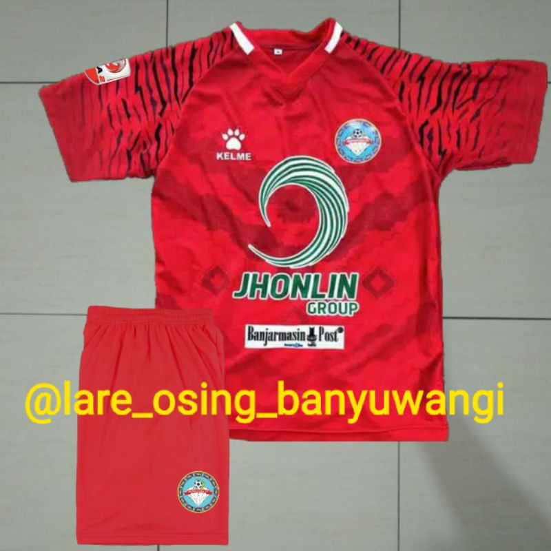 SETELAN DEWASA MARTAPURA FC HOME 2018 MERAH JERSEY CELANA LIGA 2 TERBARU PRINTING