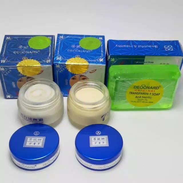 PAKET CREAM DEONARD BIRU ORIGINAL SIANG MALAM + SABUN ANTI SEPTIC