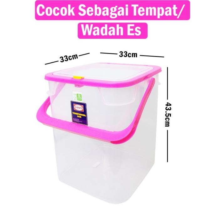 Wadah Tempat Es Buah Plastik Shinpo Bonus Gayung 36.5L Aquarium Es