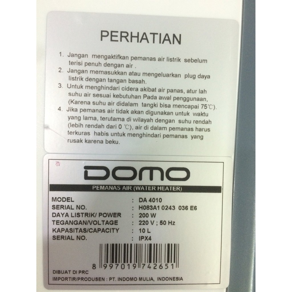 Pemanas Air DOMO DA 4010