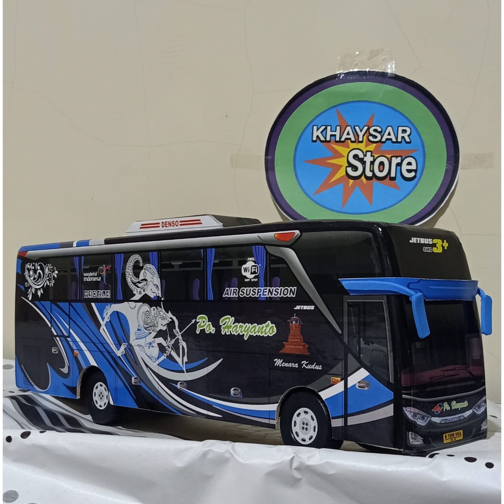 miniatur bus bis mainan bus bis shd haryanto jb3+ (BIRU)