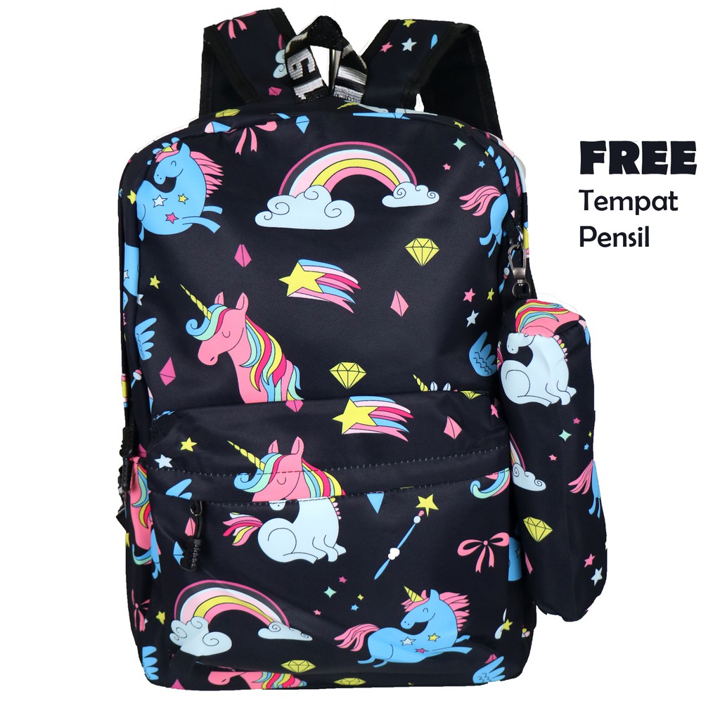 Unicorn Tas ABG Ransel Sekolah Anak Backpack School Casual Import Tas Remaja Ransel ABG Pria/Wanita