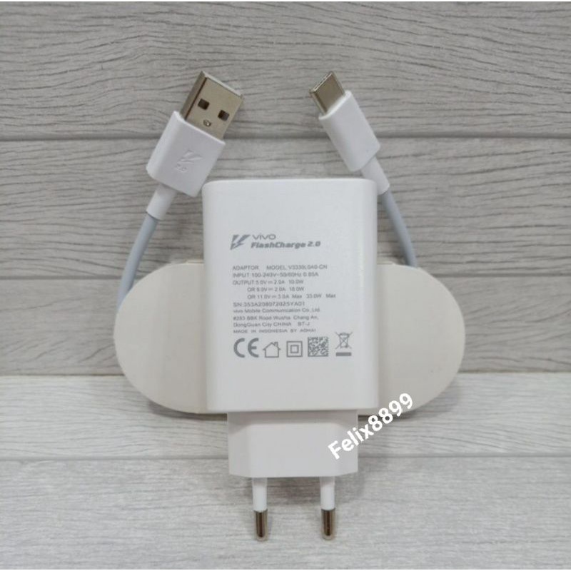 Charger Vivo V20 V20 Se V21 V21 5G Original USB Type C 33W Flash Charge 2.0