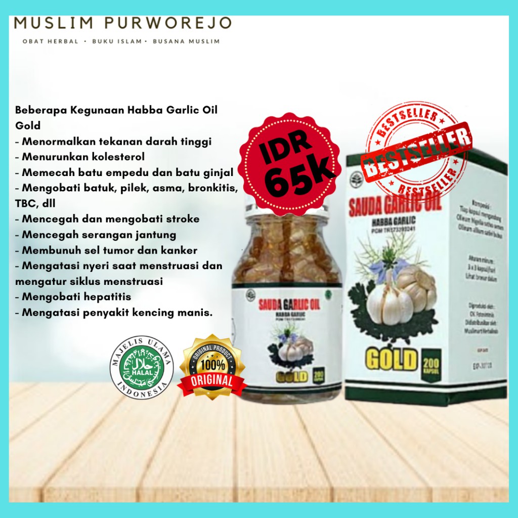 HABBA GARLIC OIL GOLD ISI 200/KAPSUL Sauda Garlic Oil isi 200