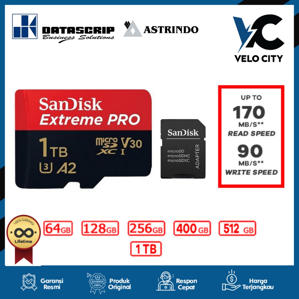 SanDisk Extreme PRO microSDXC UHS-I Card 1TB up to 170Mbps Original