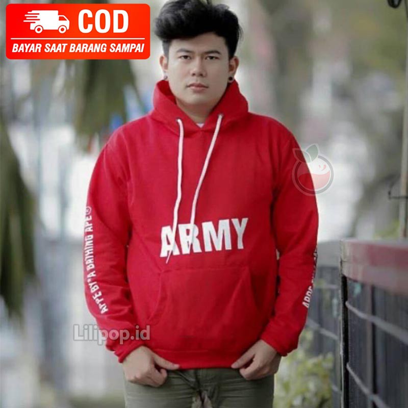 Lilipop.id Sweater Pria Appe Army Hoodie Jumper Outwear