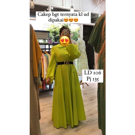 Gamis lime | Gamis Katun | Dress Lime