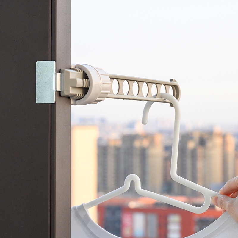 Rak Pengering Pakaian Portabel Model 8 Lubang Untuk Balkon / Travel