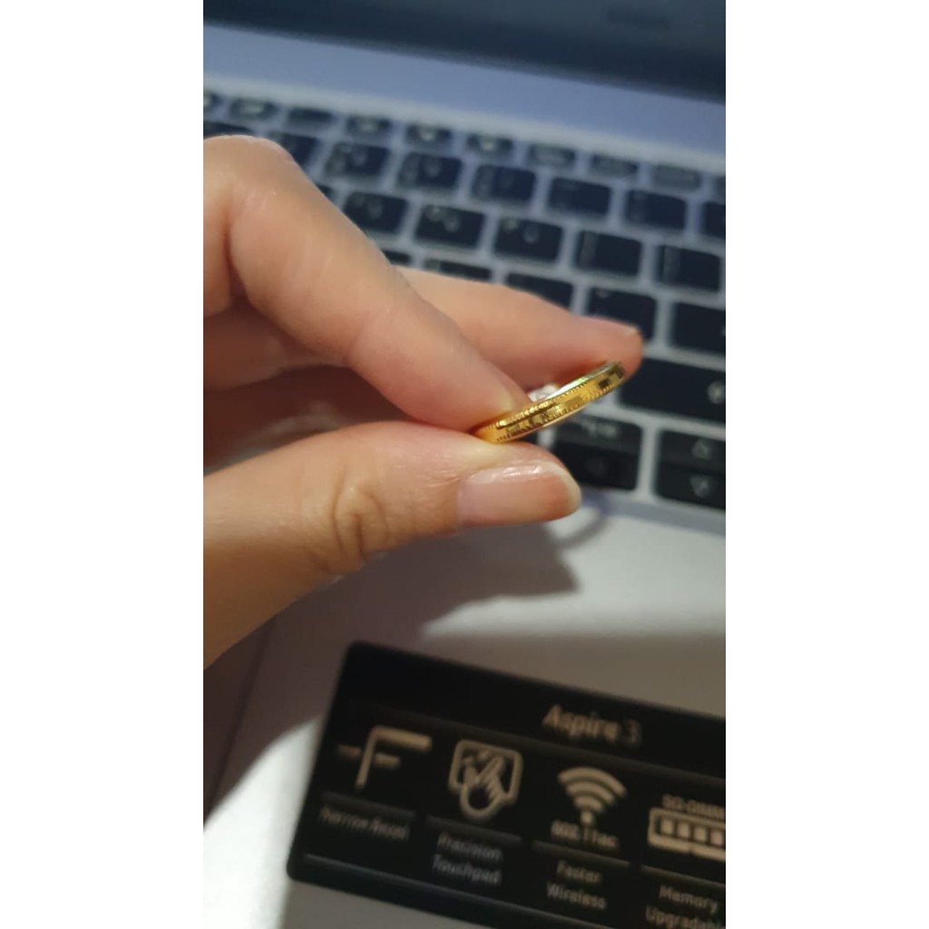 Cincin Polos Model Serat Elegant Emas Asli