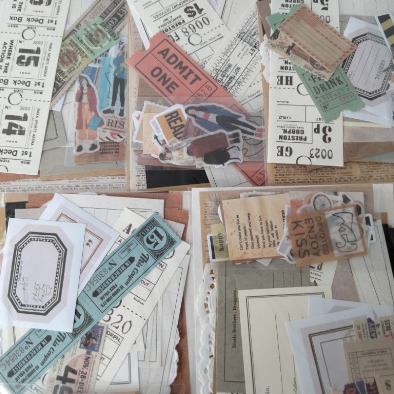 random journaling kit vintage aesthetic series paper bundle mail kit - penpal kit