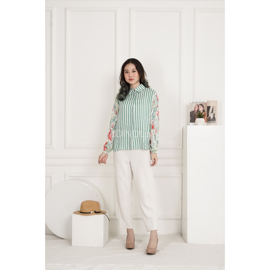 LUCY BLOUSE STRIPES JOiNDLuks / ATASAN WANITA / BLOUSE / BAJU BALON / BLOUSE LENGAN PANJANG / PREMIU