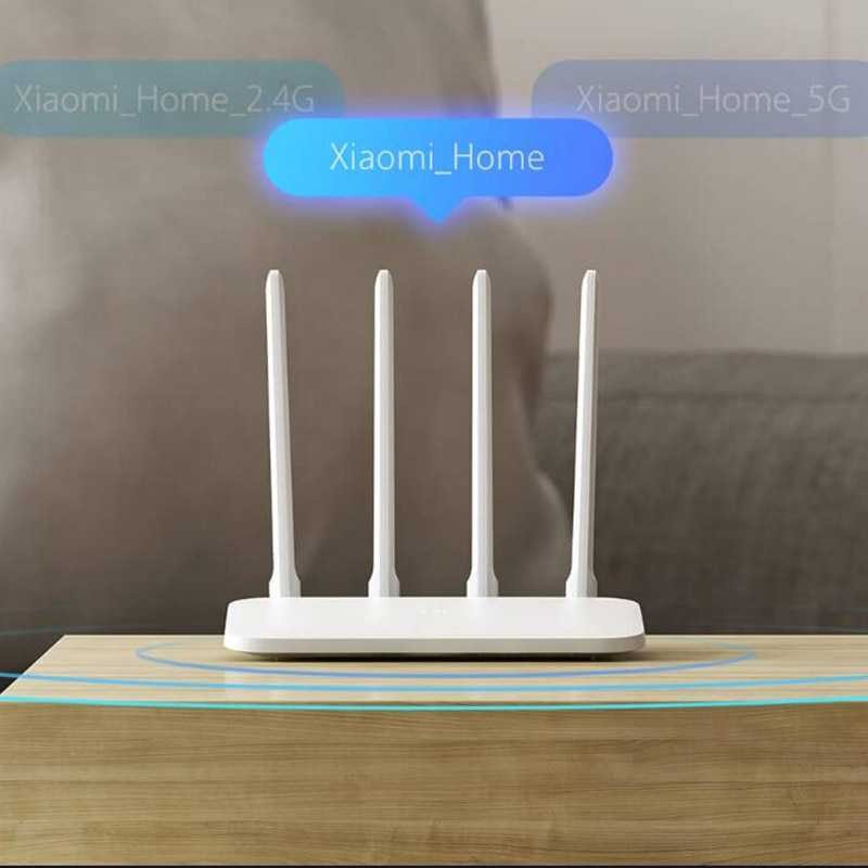 GS8 Mi Router 4A WiFi Repeater Extender Gigabit Edition Dual Core Wireless Mi Router 4A AC1200 IEEE 802.11AC 4 Antenna Network R4AC Putih