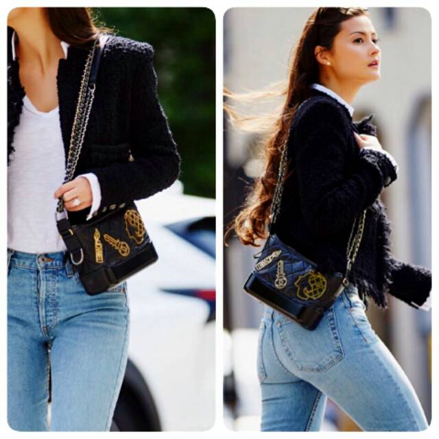 Chanel Gabrielle Embellished Gold Metal Small Hobo Bag