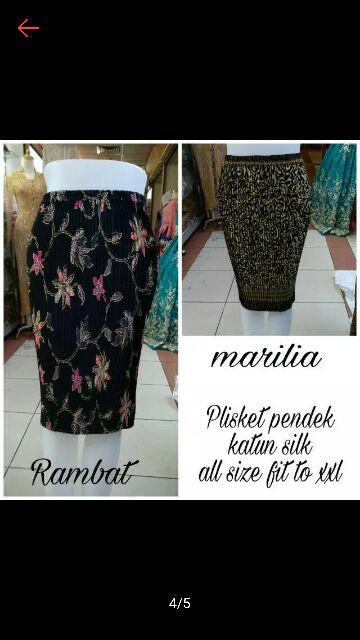 Rok Pendek Jumbo Plisket Yohana Midi Skirt Batik