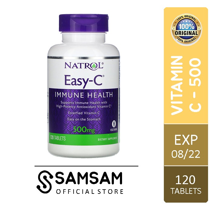 Natrol Easy C 500mg isi 120 tablet | Vitamin C 500mg daya tahan tubuh 120 tablet vitamin C aman untu