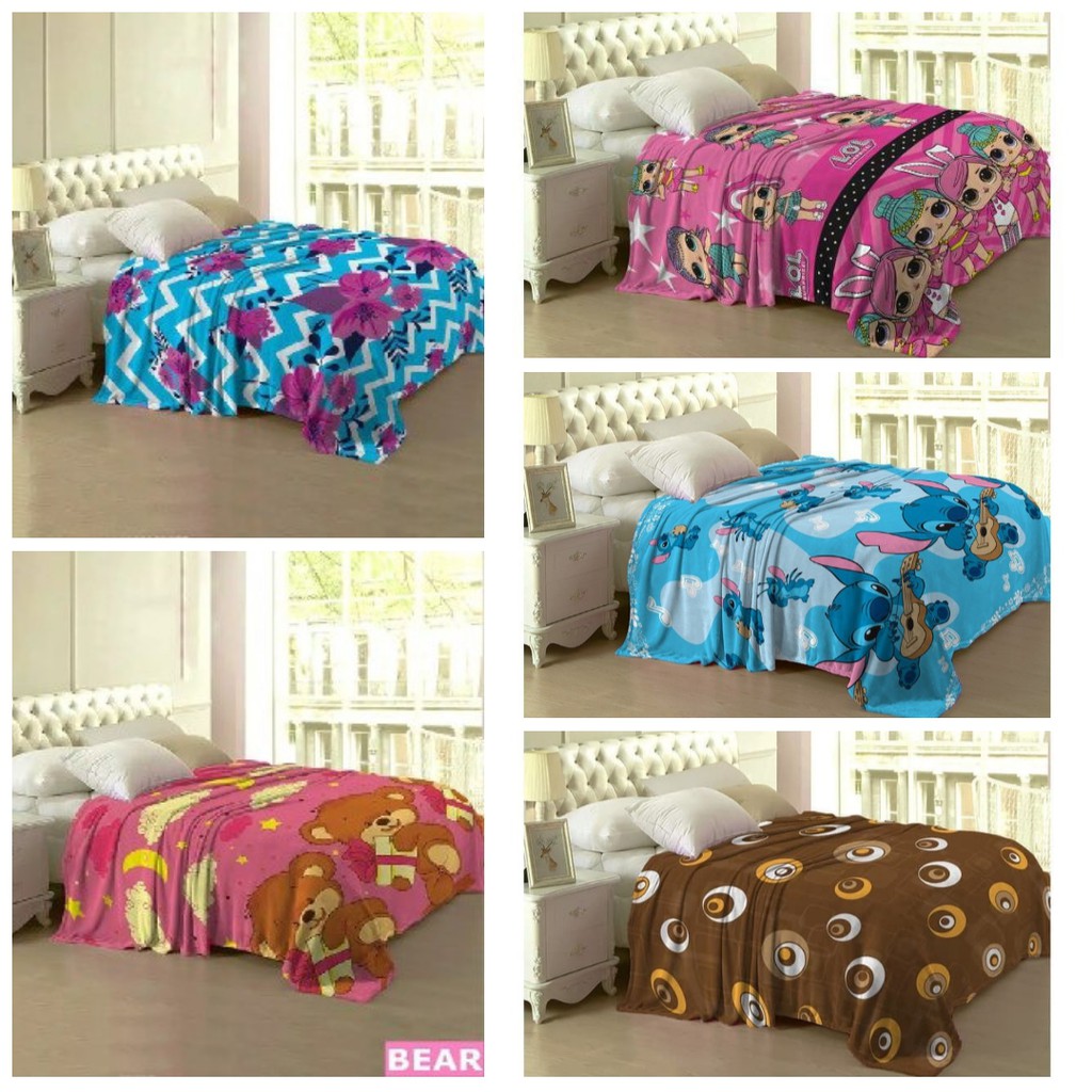 Selimut Lembut Lady Rose / Selimut Dewasa Aesthetic LadyRose / Selimut Anak Karakter Bulu Halus ukur