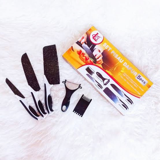 Pisau Dapur Set 5in1 / Knife Set 5pcs (1 Ceramic Peeler) Loyal Bosque