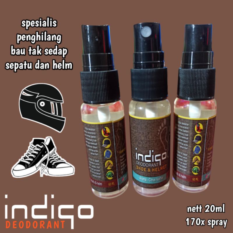 parfum sepatu - parfum helm (indigo deodorant) penghilang bau tak sedap 20ml