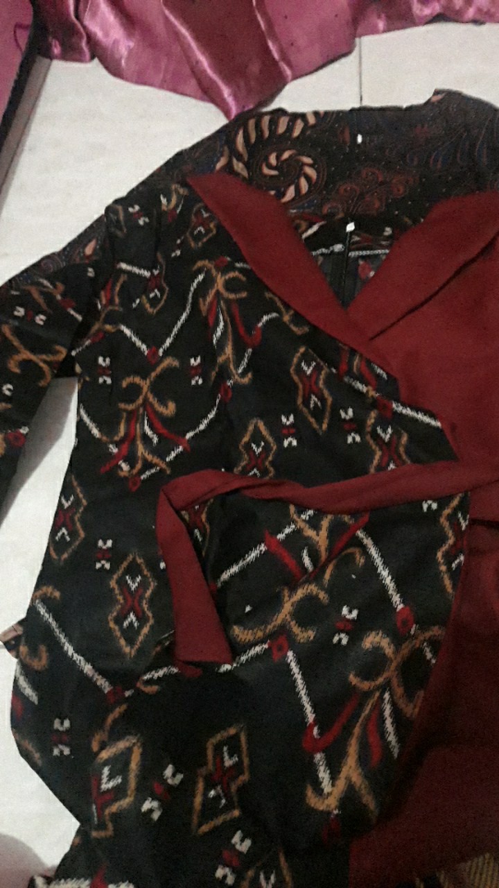 Tey-17 Batik Wanita Asj Sa Hrb026 Kenongo Kemeja Tosca Pendek