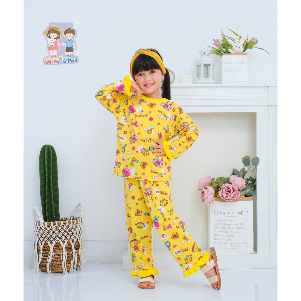 Baju tidur Piyama anak Chiki n chaca By raggakids