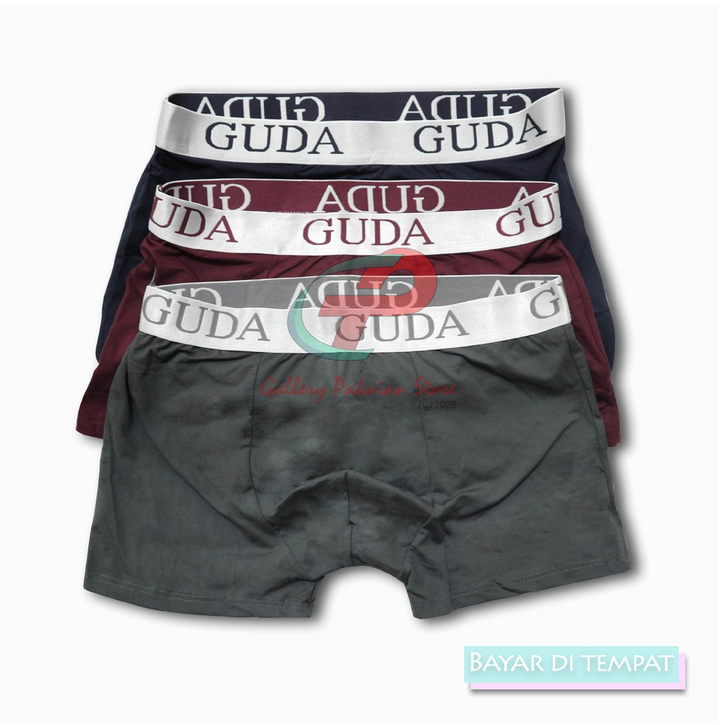 BOXER POLOLI CELANA DALAM PRIA MURAH 1 PCS BAHAN MENYERAP KERINGAT WARNA RANDOM