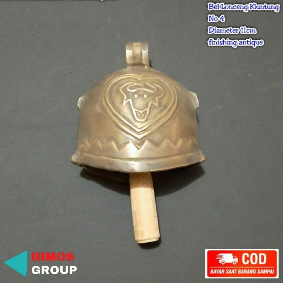 BEL PINTU LONCENG SAPI NO 4 KLUNTUNG SAPI LONCENG KUNINGAN ANTIK KLONTONG SAPI