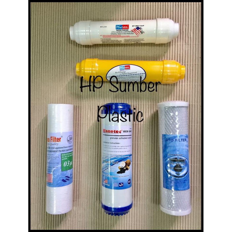 B686 Paket 2 - Pengganti Ro Filter Set | 6 Stage Ro Replacement Filter Set Aqsi