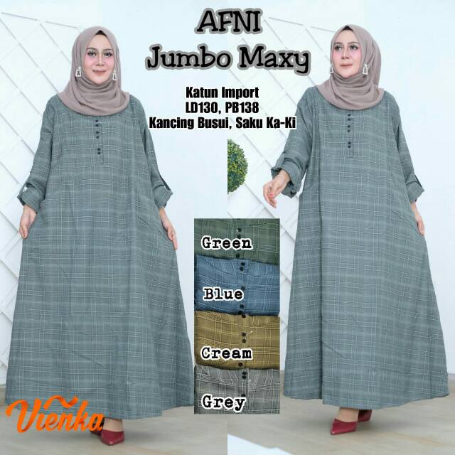 Baju Murah Gamis Longdress Muslim Afni Jumbo Maxy