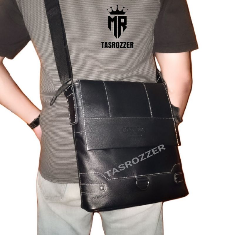 Tas selempang pria kulit asli original merk rozzer terbaru