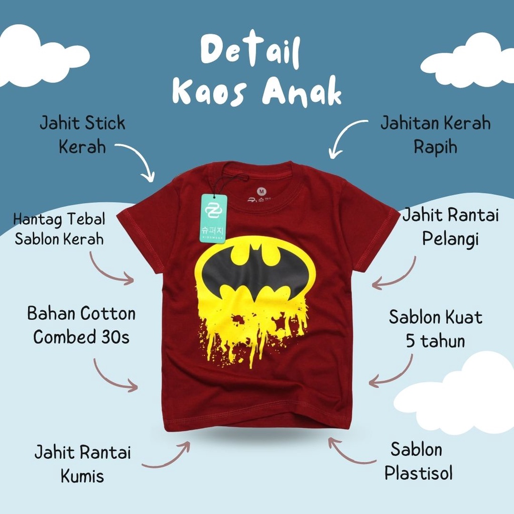 Pakaian Anak Laki Laki Superhero Kaos Anak LAki-laki Distro Cowok Grosir Ecer Laki Superhero Terlaris MIKEY KOTAK MERAHRgkidswear