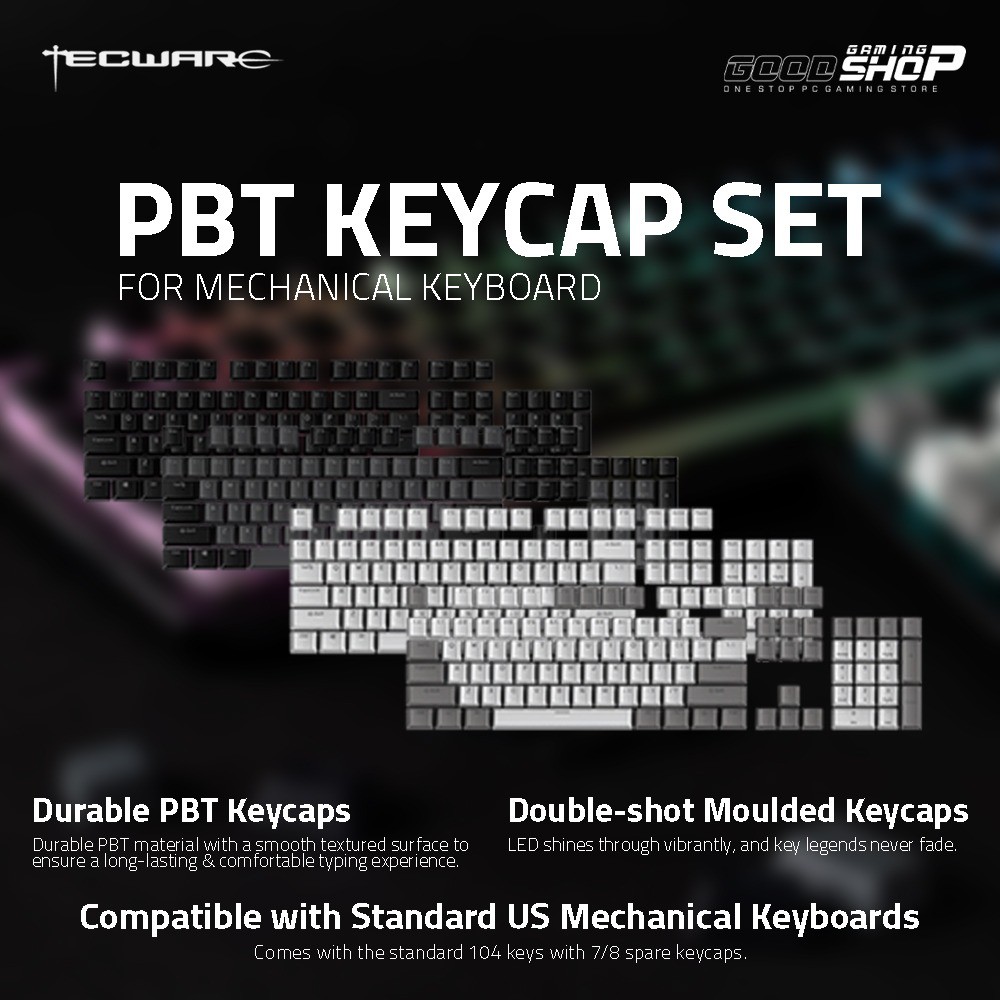 Tecware Double Shot PBT Backlit Keycaps - Gaming Keycaps