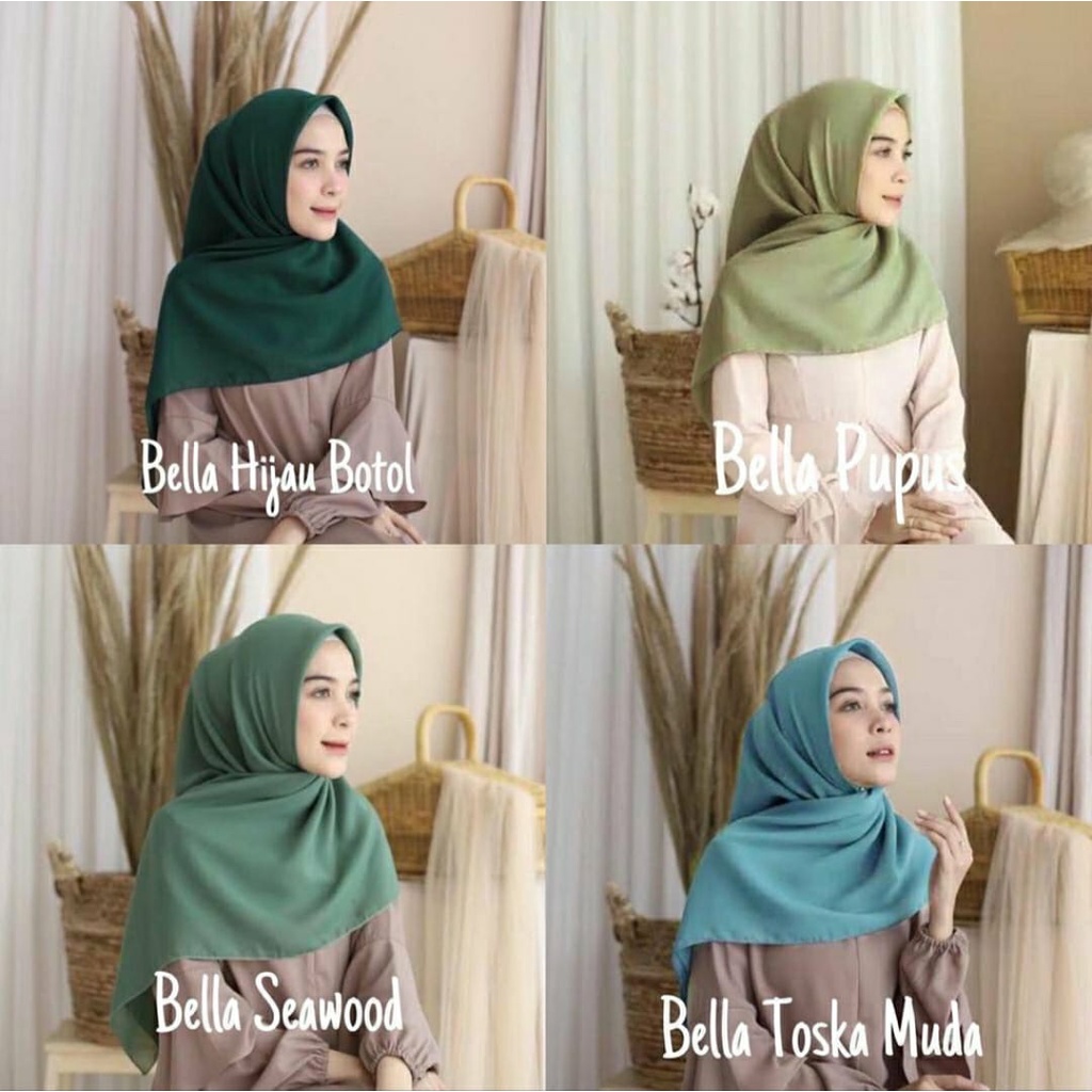 HIJAB SEGI EMPAT BELLA SQUARE / HIJAB POLOS/ HIJAB VIRAL