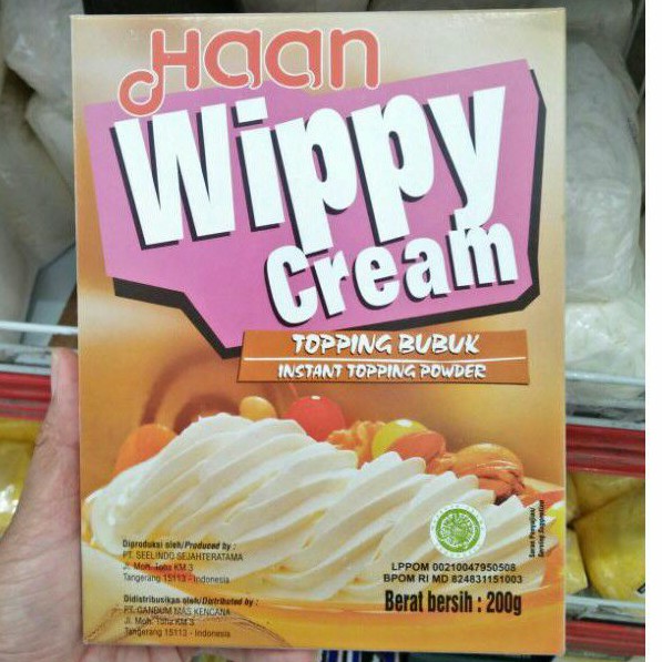 

Haan Whippy Cream 200 gr/Whip Cream/Topping Bubuk/Dessert/Cake/Minuman